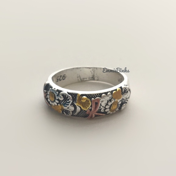 💥3for$28 New Vintage Style Aged Dragonfly Floral Mixed Metal Band Ring - Picture 5 of 14